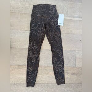 NWT Lululemon Align HR Pant 28” Truleopard Brown Leggings size 4 leopard
